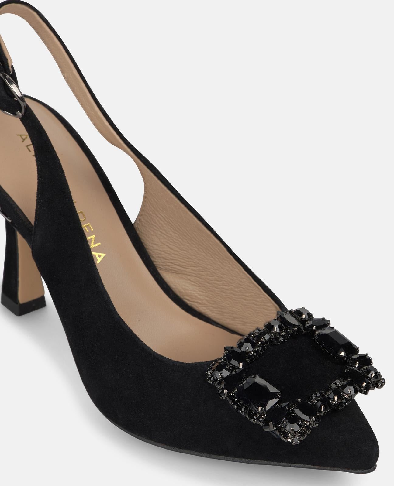 alma-en-pena-slingback-pumps-schwarz-8-cm-mit-strass-schnalle image 4