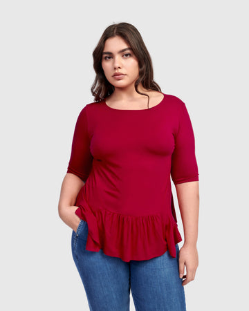 alembika-addison-flouncy-t-shirt-bordeaux image 2