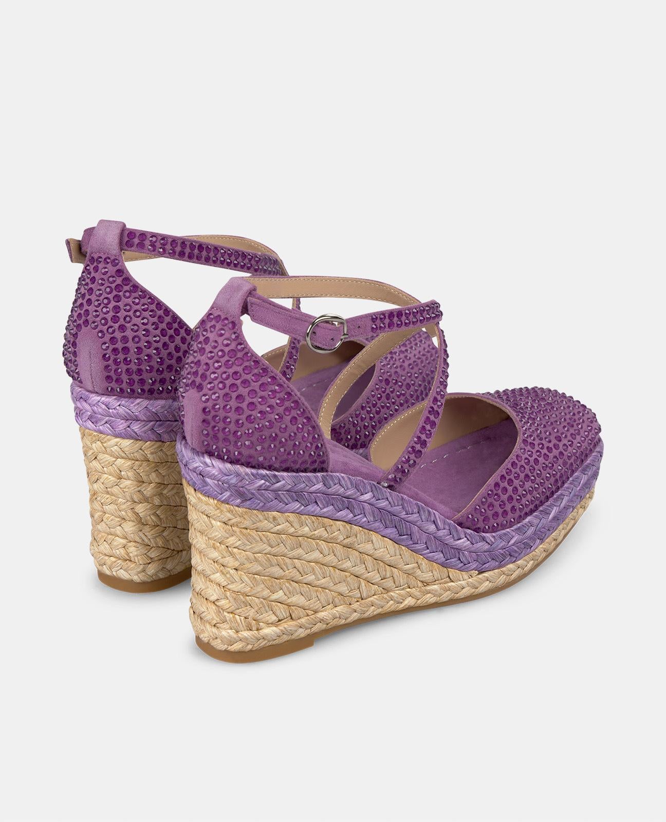 alma-en-pena-keilsandale-gekreuzt-violett-strass-keil-9-cm image 3