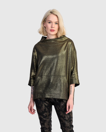 alembika-roxy-pullover-top-gold-metallic image 3