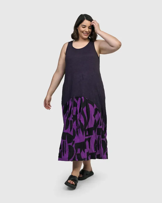 alembika-fusion-midi-kleid-rmellos-violett-damen-kleid image 1