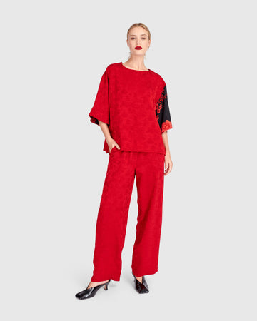 alembika-sabi-straight-pants-damen-hose-rot-jacquard-viskose image 7