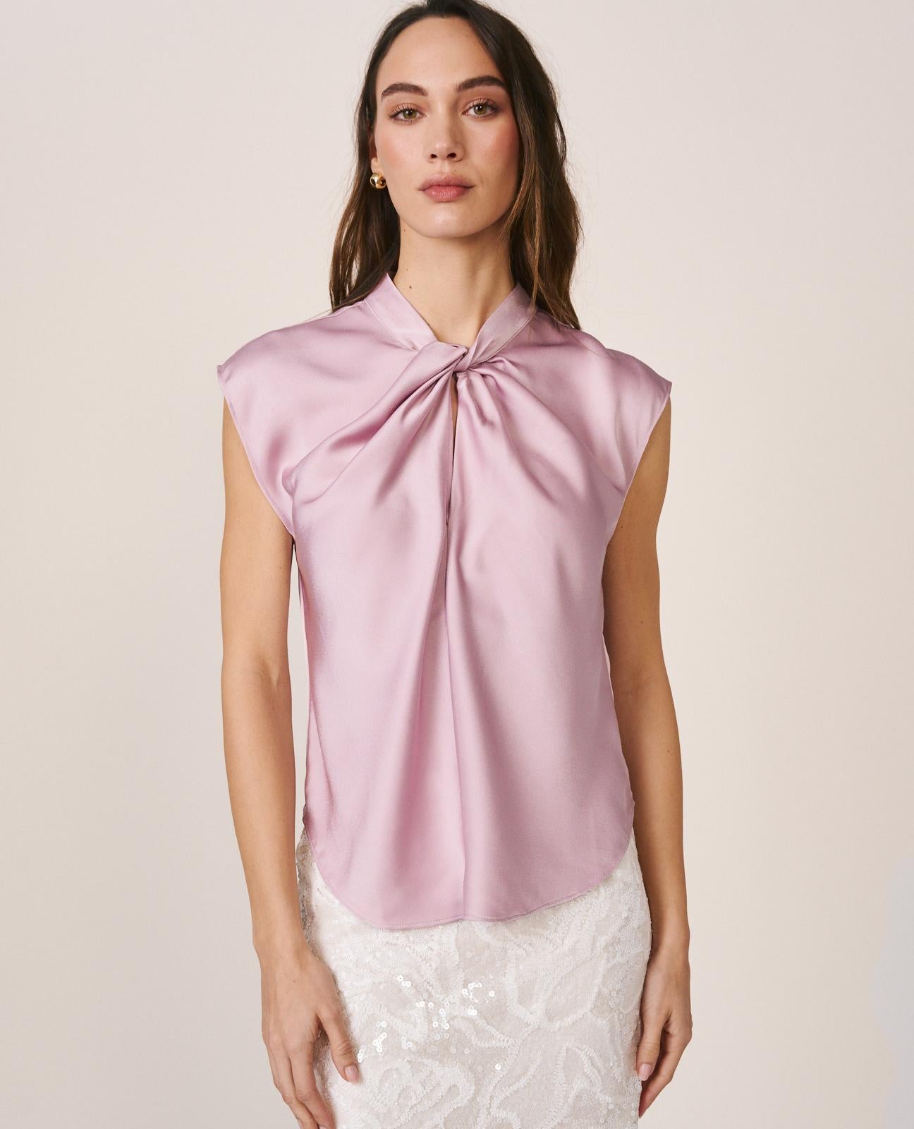 alma-en-pena-satin-blouse-rmellose-bluse-lila-mit-drapierung image 1