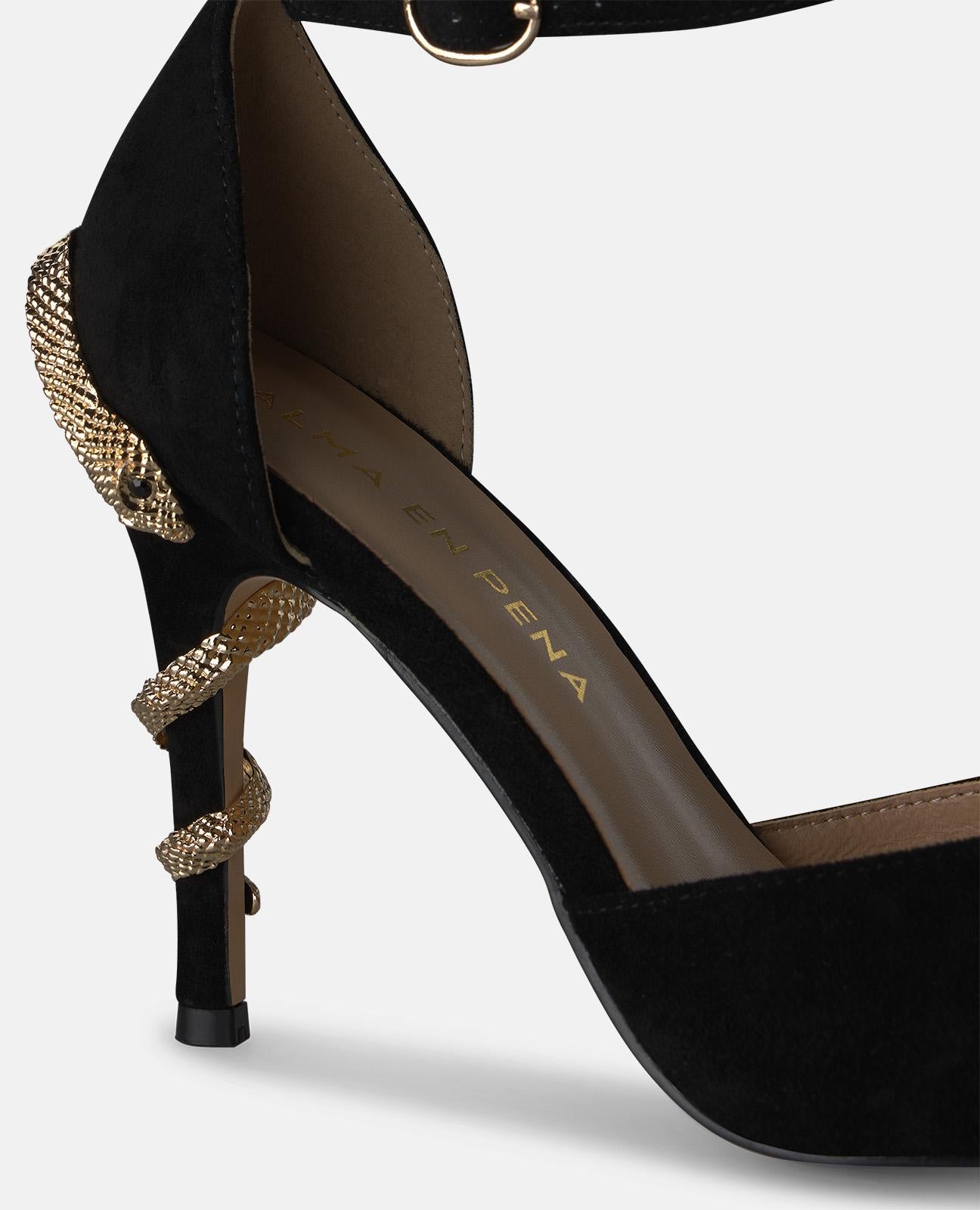 alma-en-pena-pumps-mit-schlangen-absatz-wildleder-schwarz-10-cm image 4