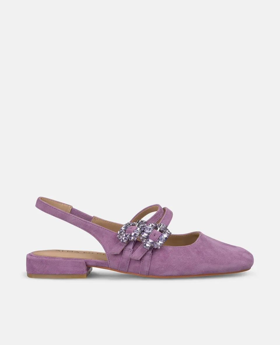 alma-en-pena-ballerinas-flach-violett-strass-schnallen-2-cm image 1
