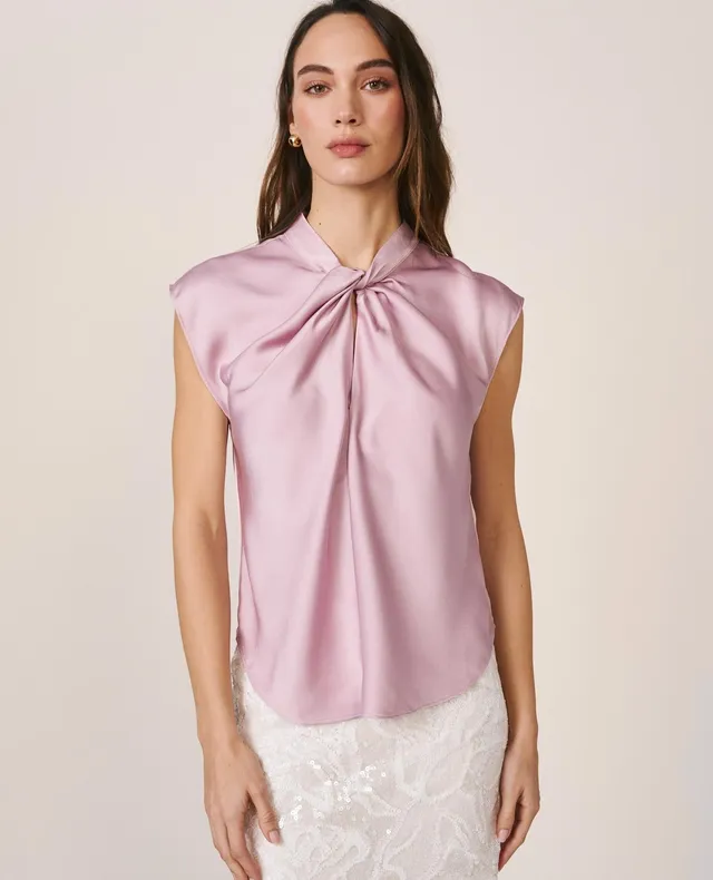alma-en-pena-satin-blouse-rmellose-bluse-lila-mit-drapierung image 1