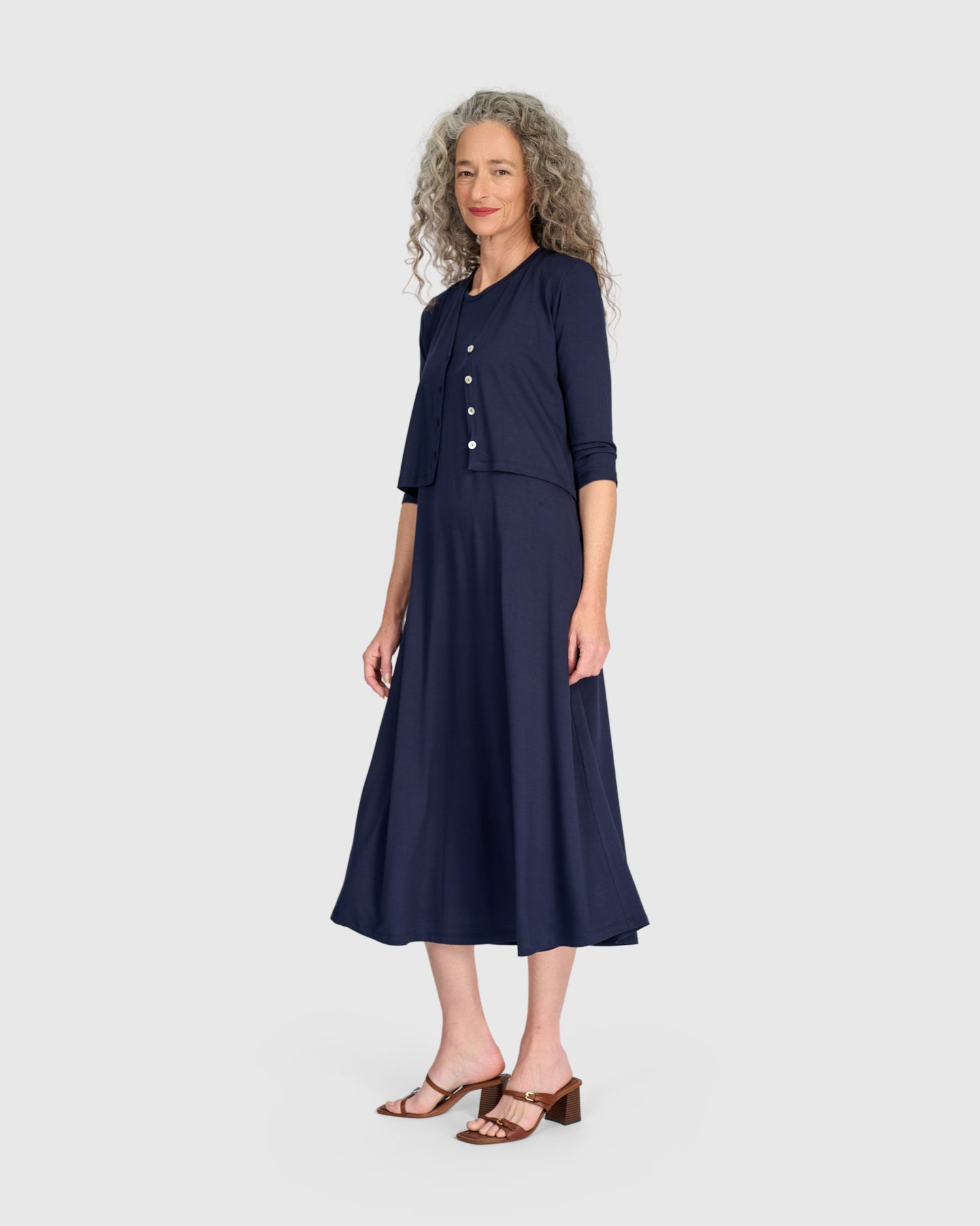 alembika-essential-sleeveless-a-linie-kleid-navy-midi image 8