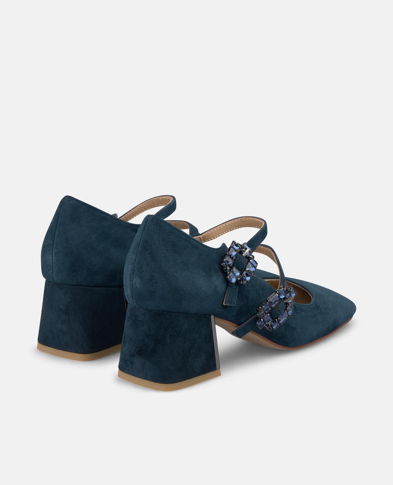 alma-en-pena-pumps-navy-mit-schmuck-schnallen-und-6-cm-absatz image 3