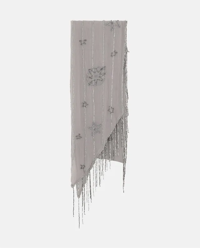 alma-en-pena-fringed-beaded-scarf-schal-mit-perlen-und-fransen-16x200-cm-silber image 1