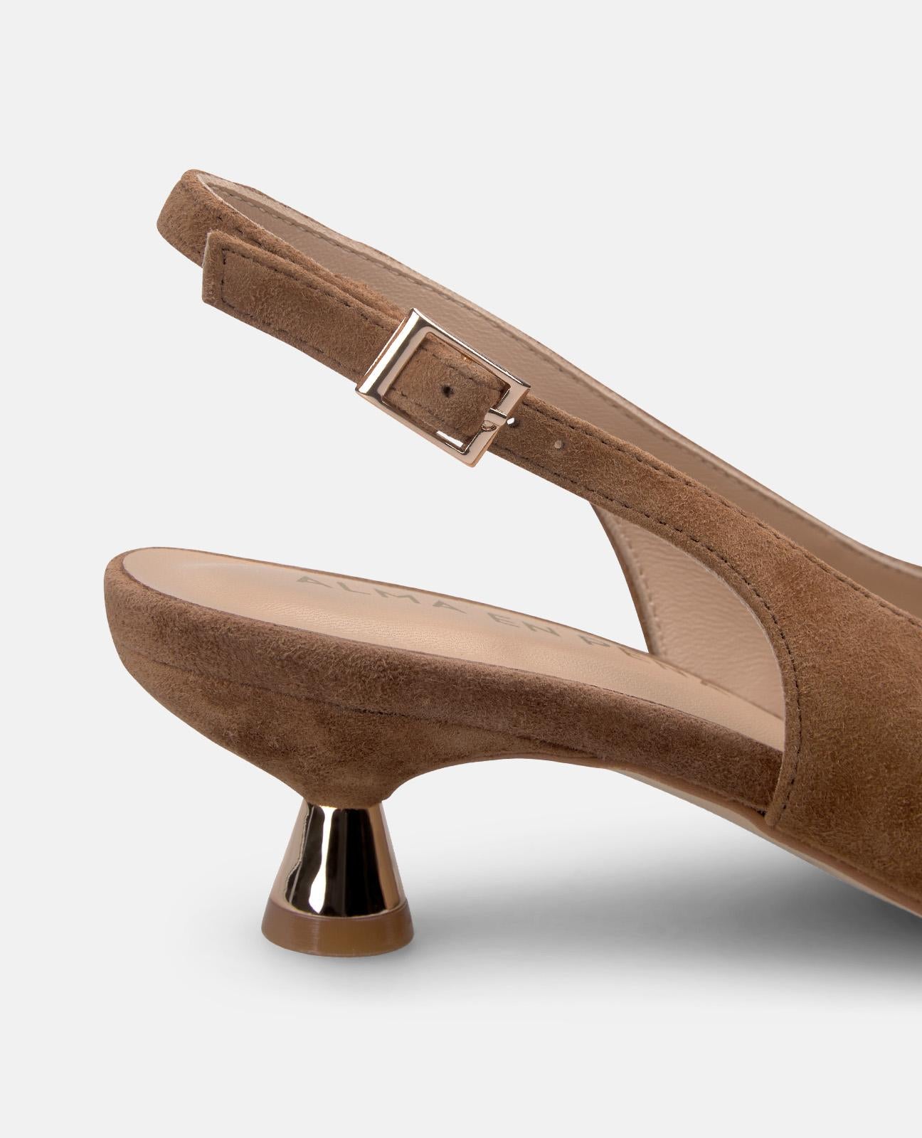 alma-en-pena-slingback-pumps-mit-kitten-absatz-4-cm-braun image 4