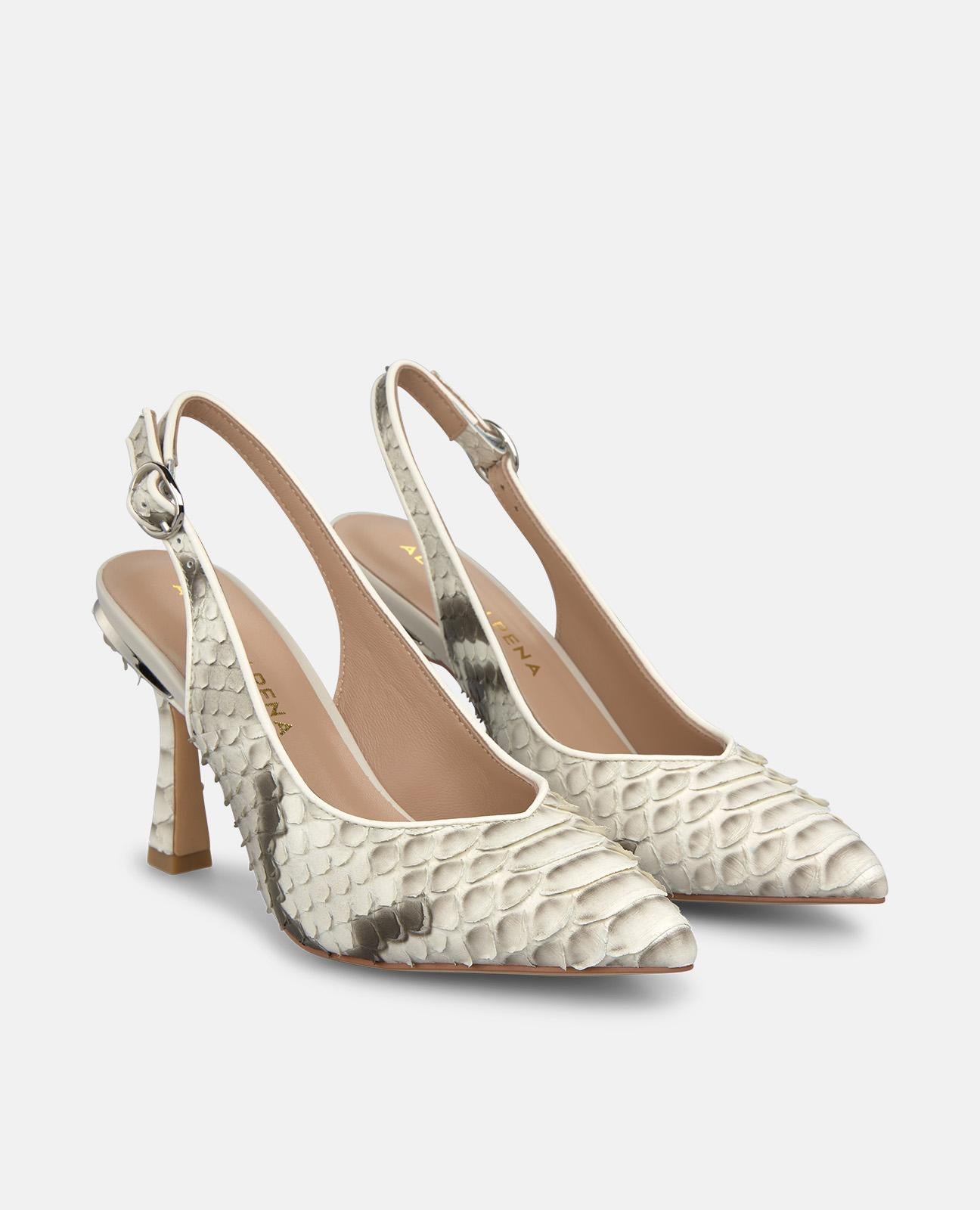 alma-en-pena-slingpumps-schlangenoptik-9-cm-wei image 2