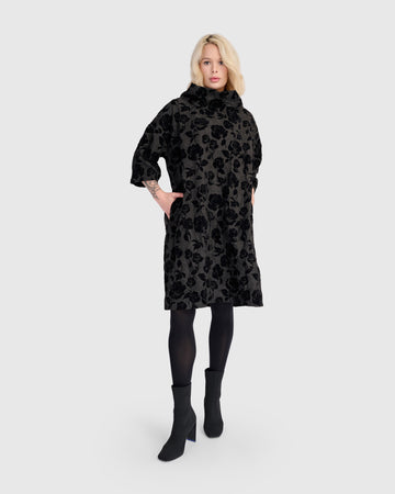 alembika-jaquie-shift-dress-black-roses image 2