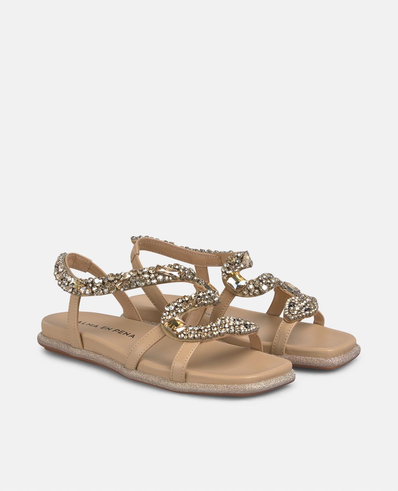 alma-en-pena-flache-sandale-snake-arena-2-cm-mit-strass image 2