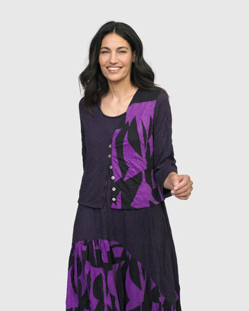 alembika-trapezoid-cardigan-damen-strickjacke-violett image 3
