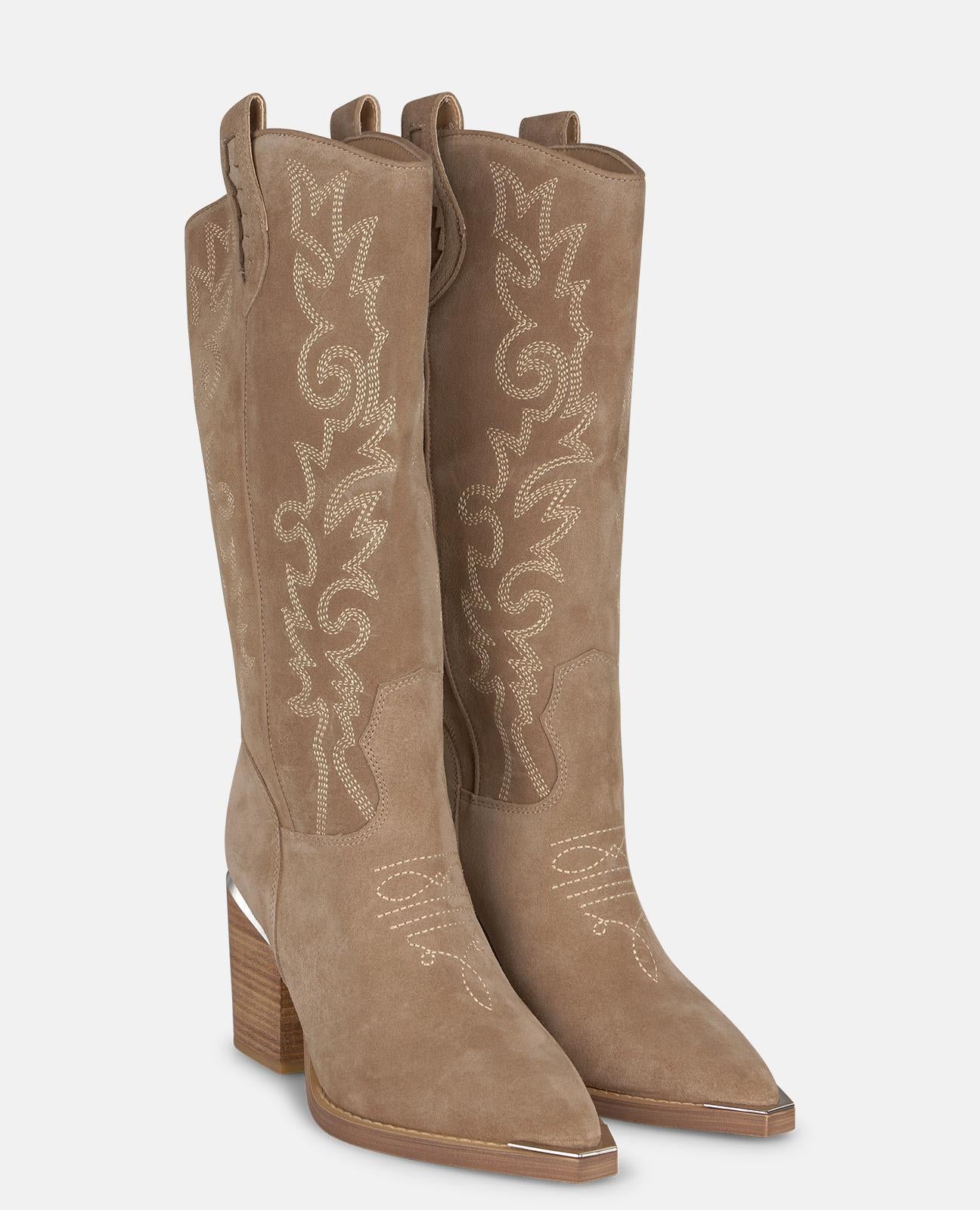 alma-en-pena-cowboy-boots-leder-vison-7-5-cm-blockabsatz image 2