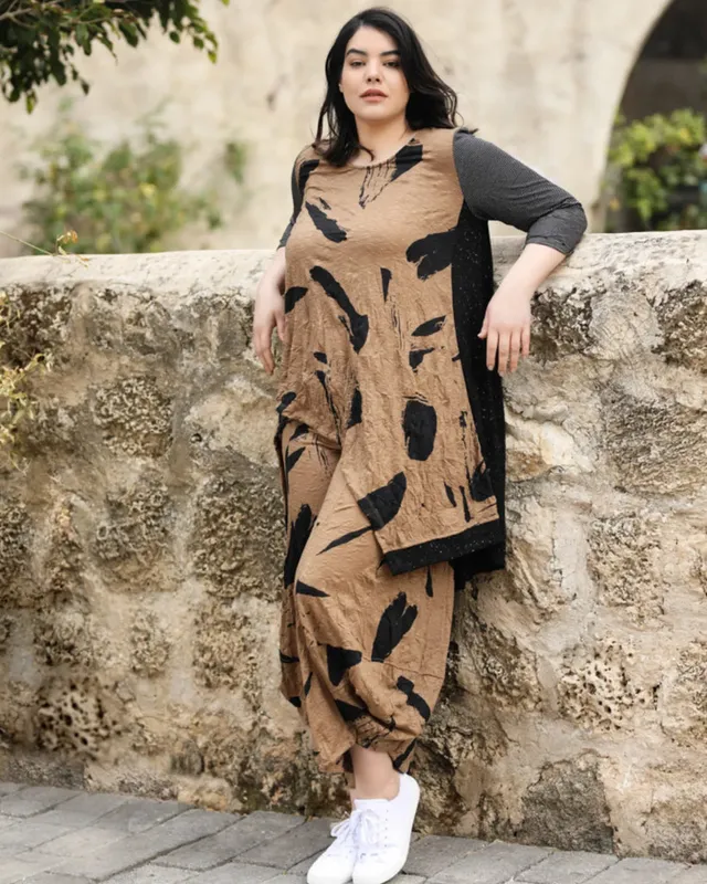 alembika-ru-hi-lo-crinkle-tunika-sepia image 1