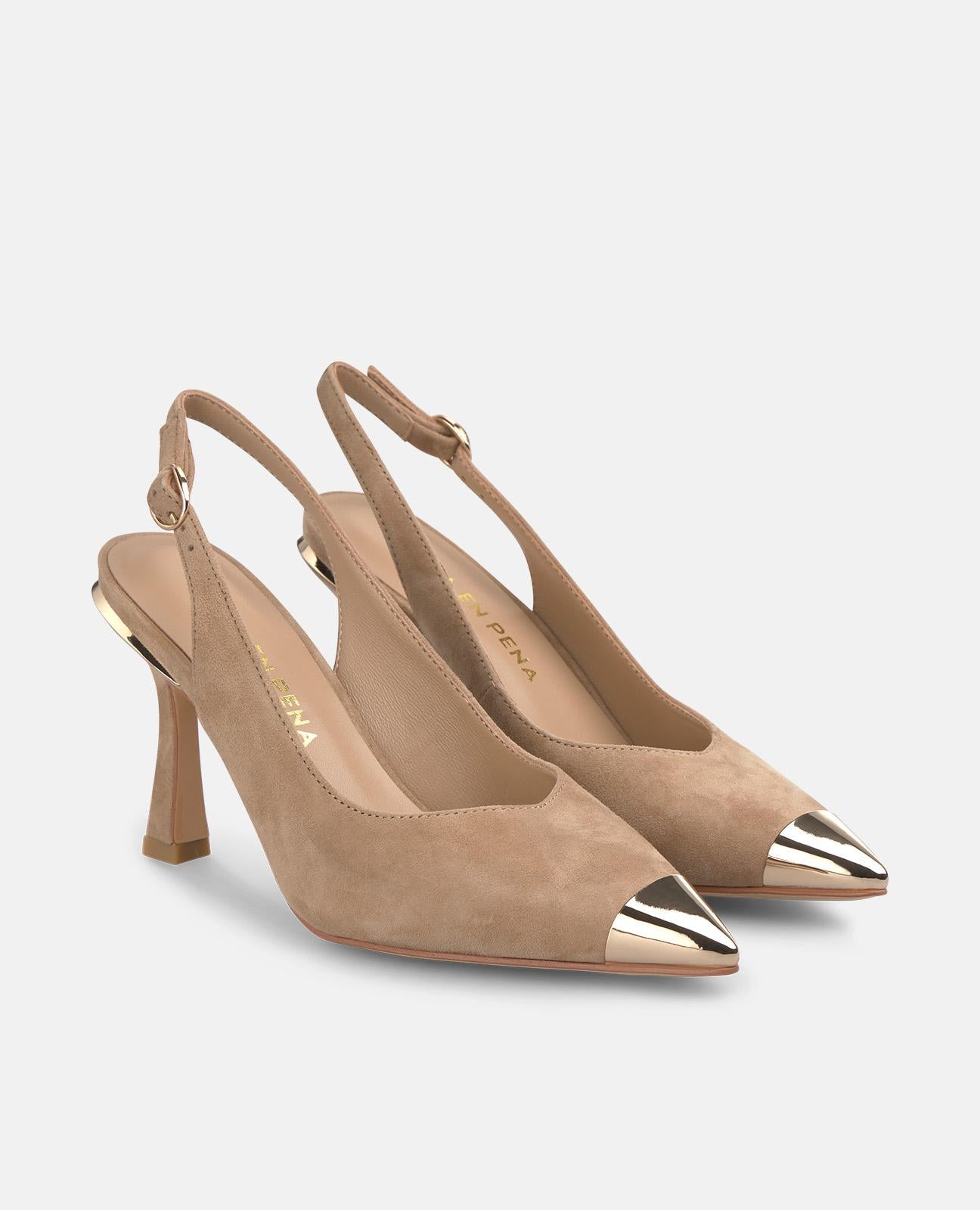 alma-en-pena-spangen-pumps-camel-mit-metallic-spitz-9-cm-absatz image 2
