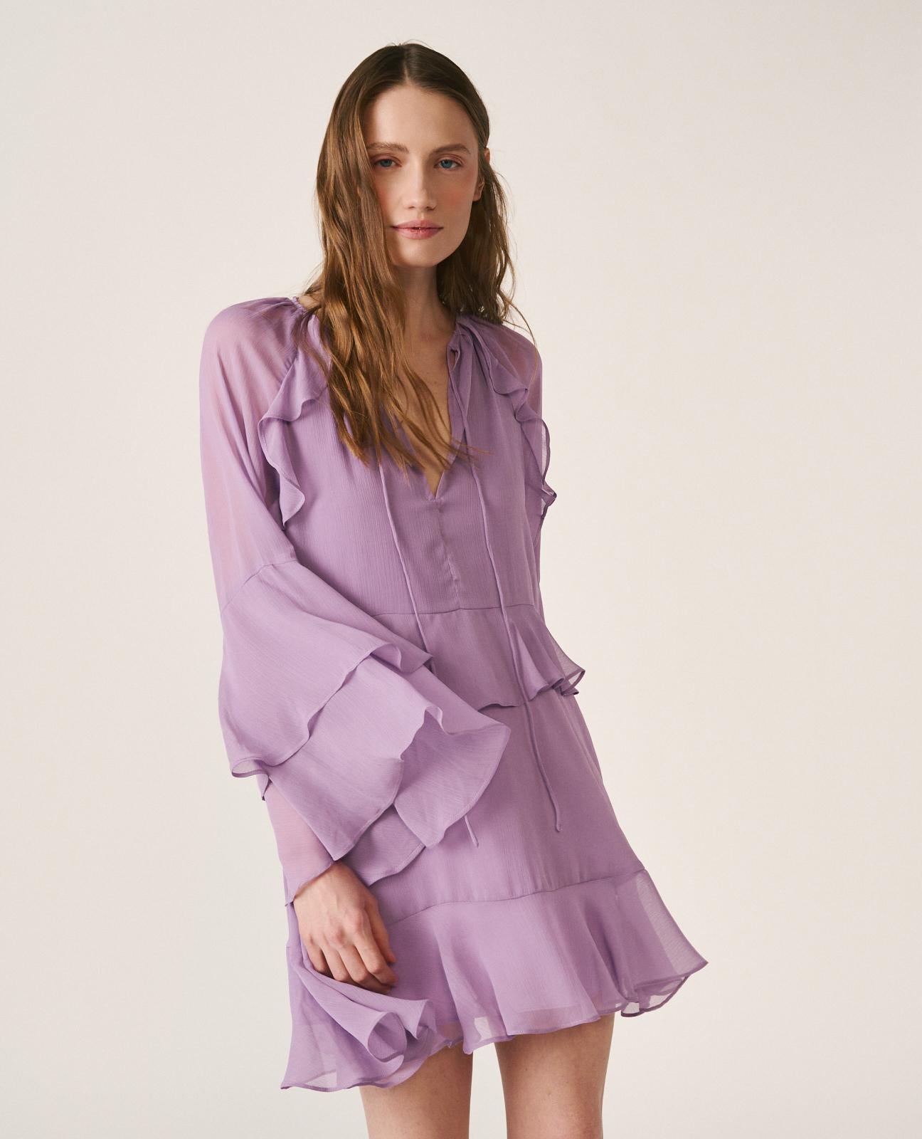 alma-en-pena-flared-sleeve-mini-kleid-lavendel-chiffon image 5