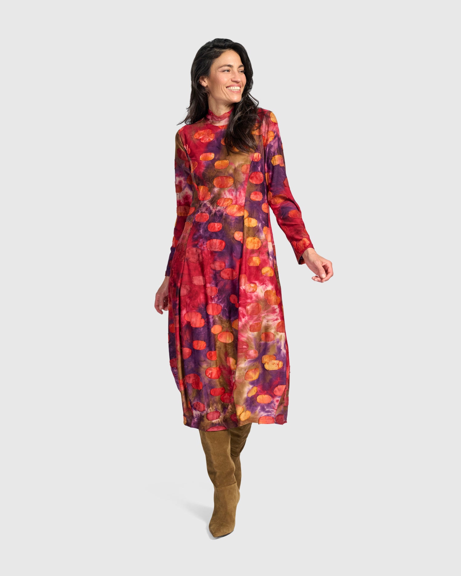 alembika-jubilee-cocoon-dress-berry-mix-midi-kleid-mit-taschen image 7