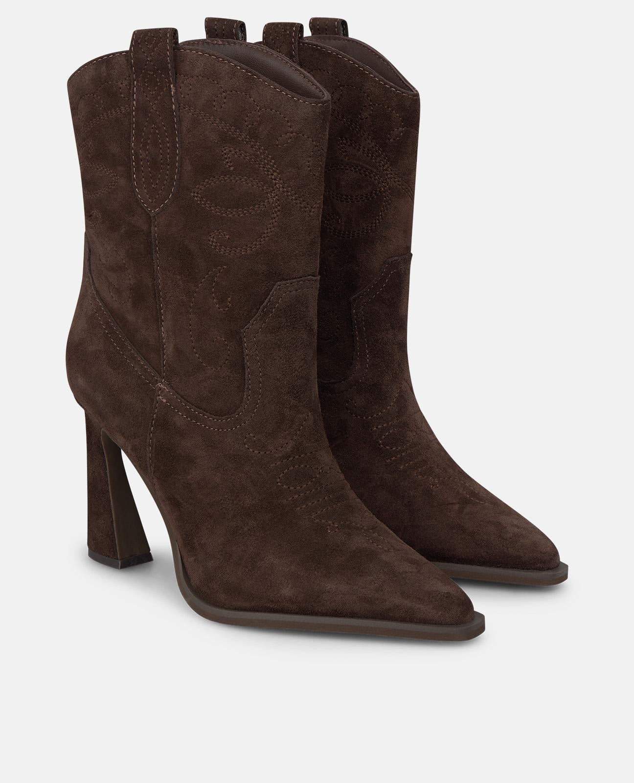 alma-en-pena-leather-cowboy-boots-bootie-braun-9-cm image 3