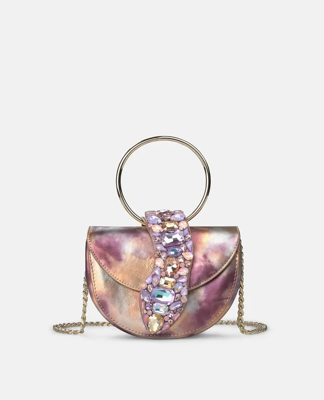 alma-en-pena-half-moon-schultertasche-snake-lila-leder image 1