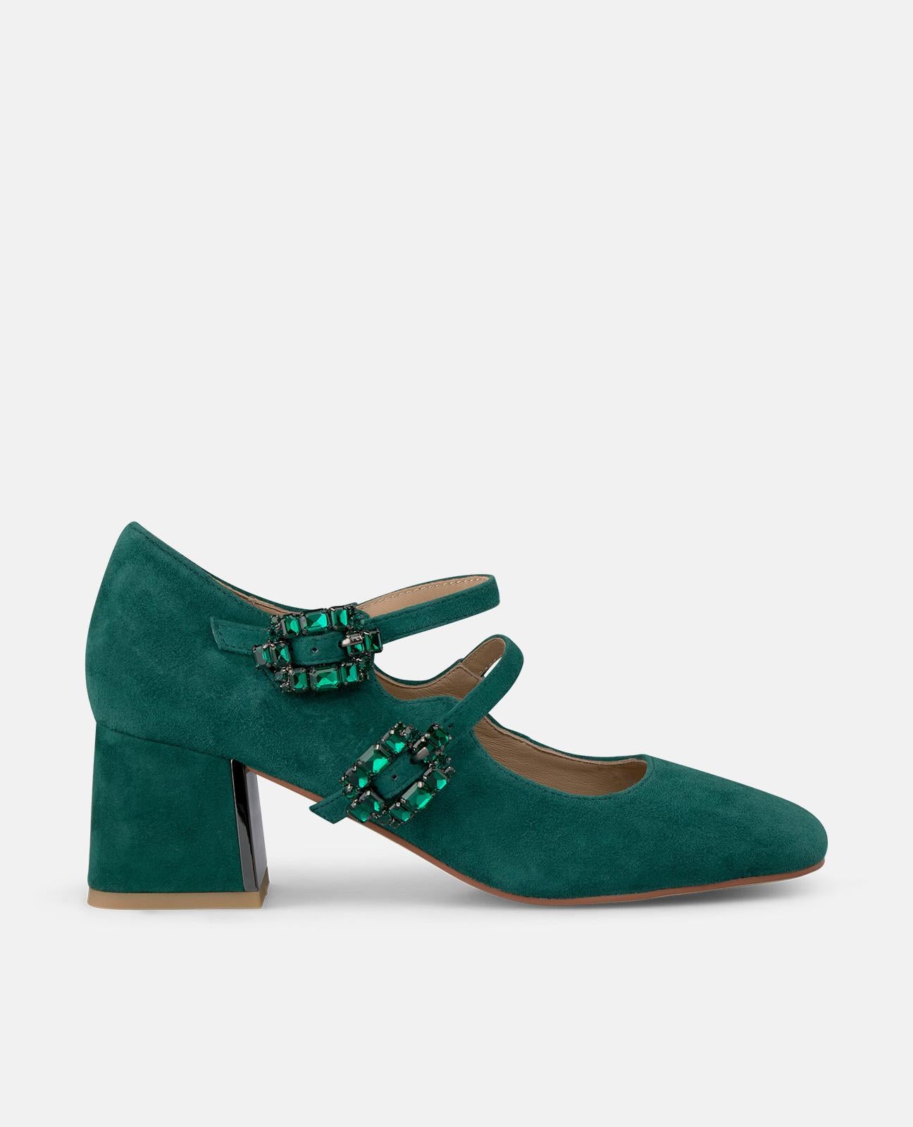 alma-en-pena-pumps-gr-n-mit-schmuck-schnallen-6-cm image 1