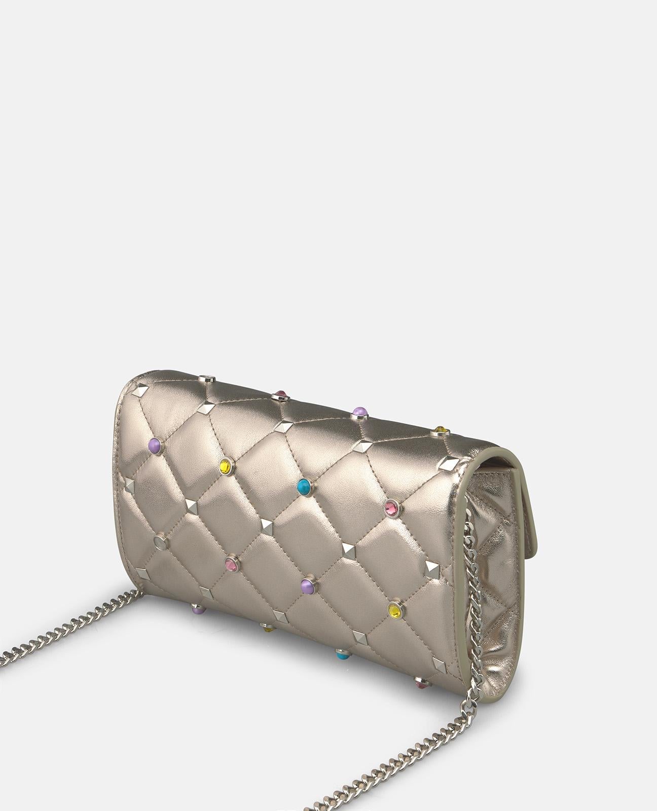 alma-en-pena-multicolor-piece-bag-clutch-bronze-metallic-mit-nieten image 4