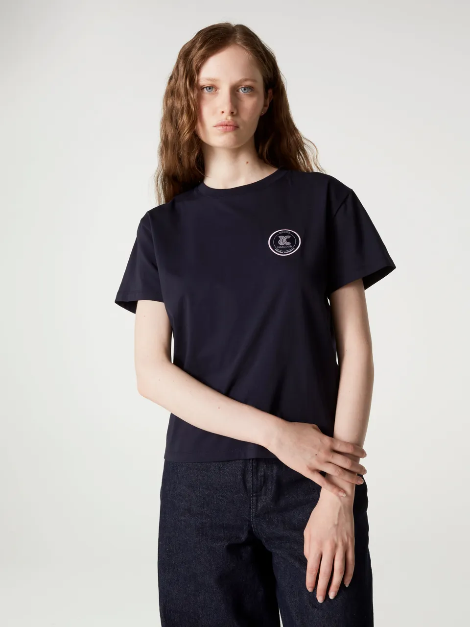 absolut-paddock-t-shirt-damen-rundhals-baumwolle-navy-harcour-capsule image 1