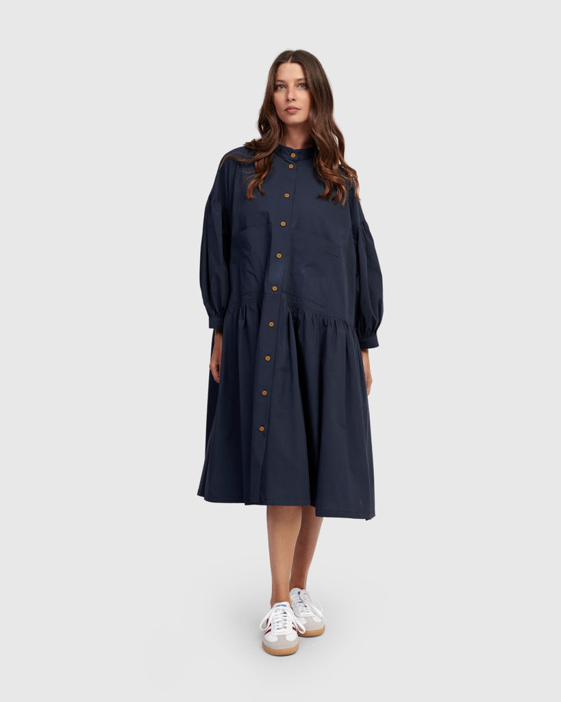 alembika-schoolhouse-dress-navy-hemdkleid image 1