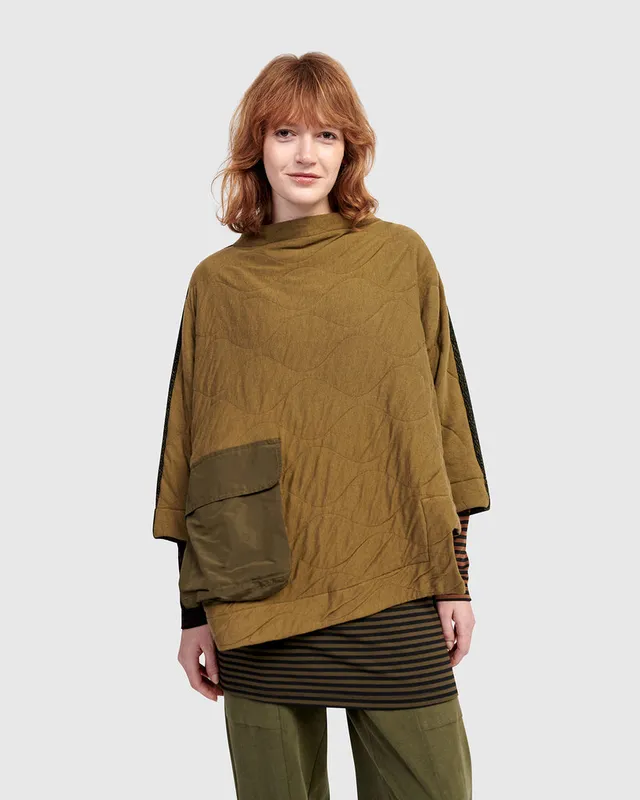 alembika-urban-sah-gesteppter-pullover-khaki image 1