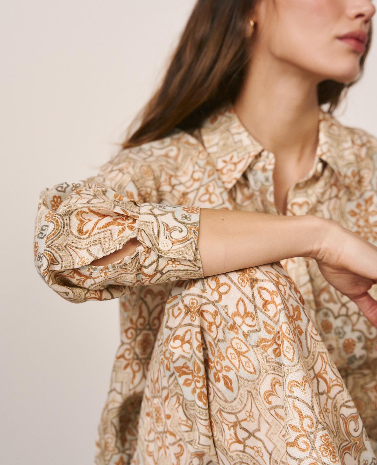 alma-en-pena-mosaic-print-shirt-viskose-braun image 7