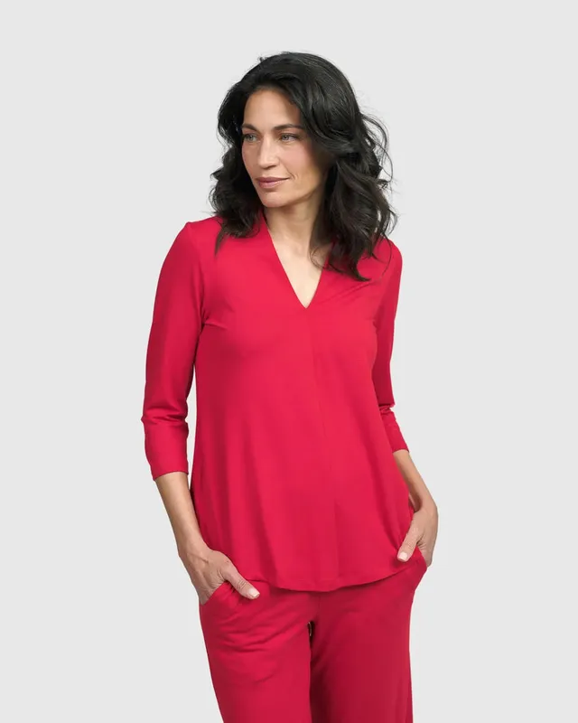 alembika-essential-v-ausschnitt-top-red-rose image 1