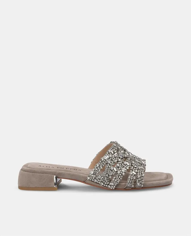 alma-en-pena-flat-rhinestone-sandal-flachsandale-braun-3-5-cm image 1