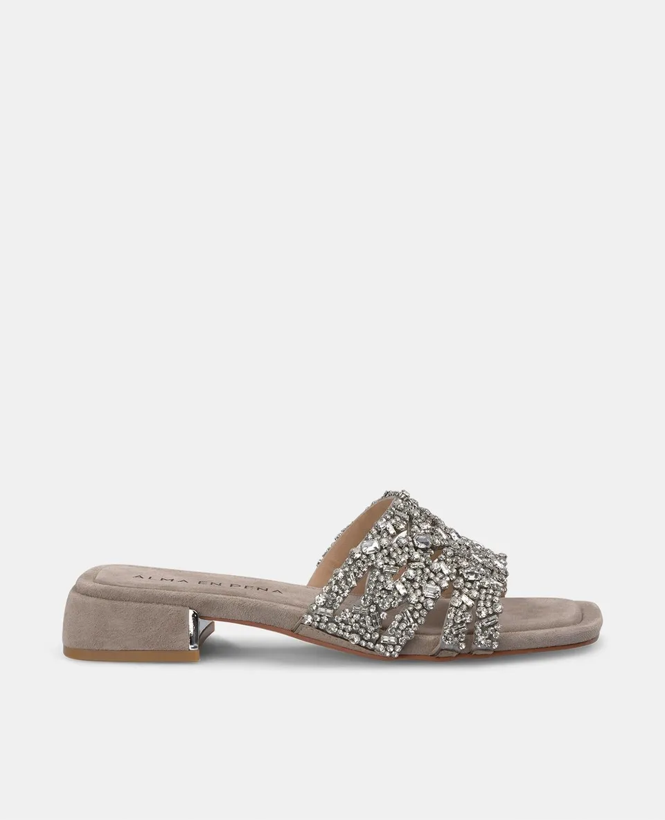 alma-en-pena-flat-rhinestone-sandal-flachsandale-braun-3-5-cm image 1