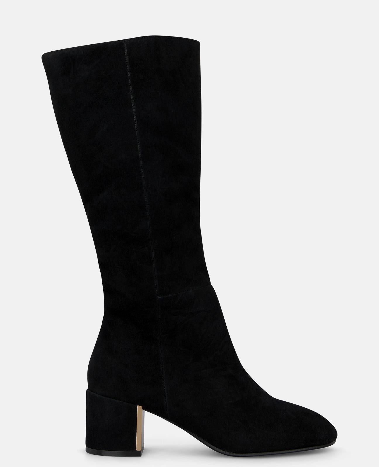 alma-en-pena-stiefel-wildleder-schwarz-rei-verschluss-5-5-cm-metallic-blockabsat image 1