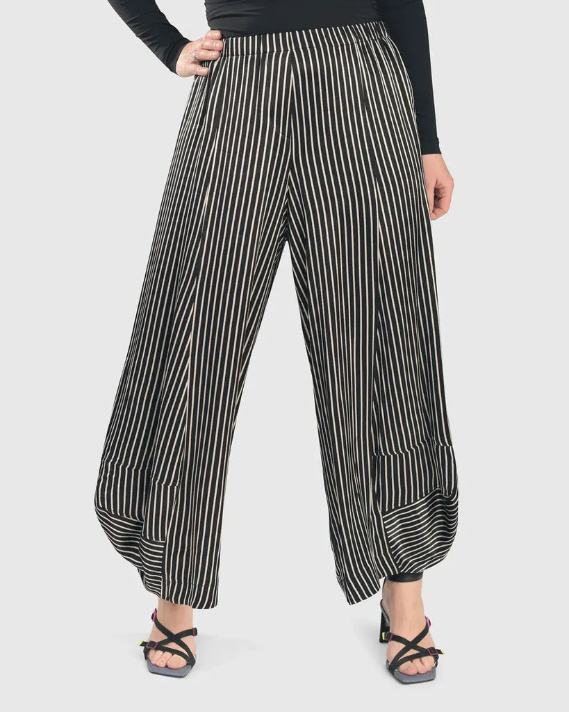alembika-luxe-satin-punto-pants-damen-hose-stripe image 1